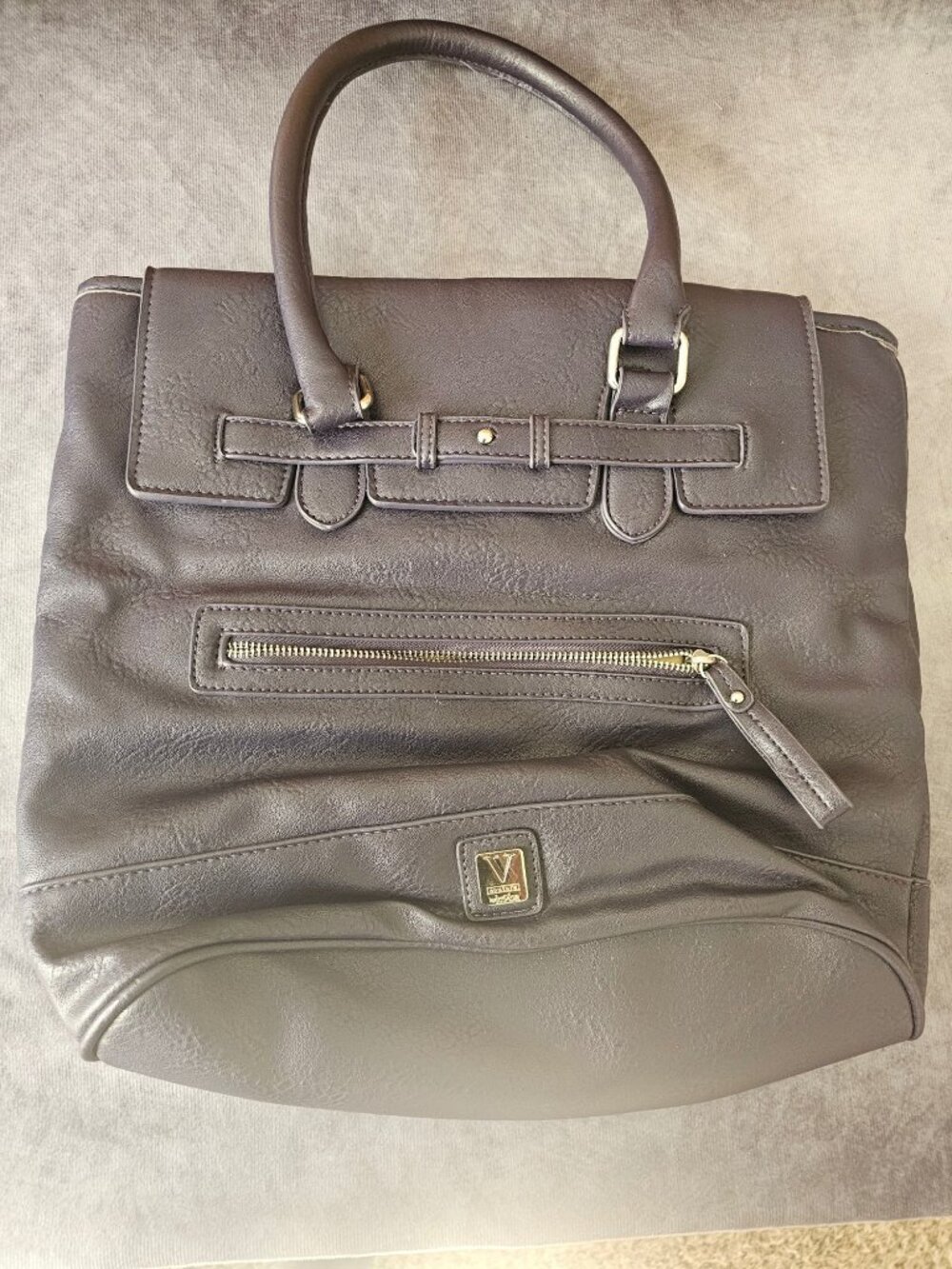 V Couture by Kooba Women's 15 x10 Tote Bag Blue Leather